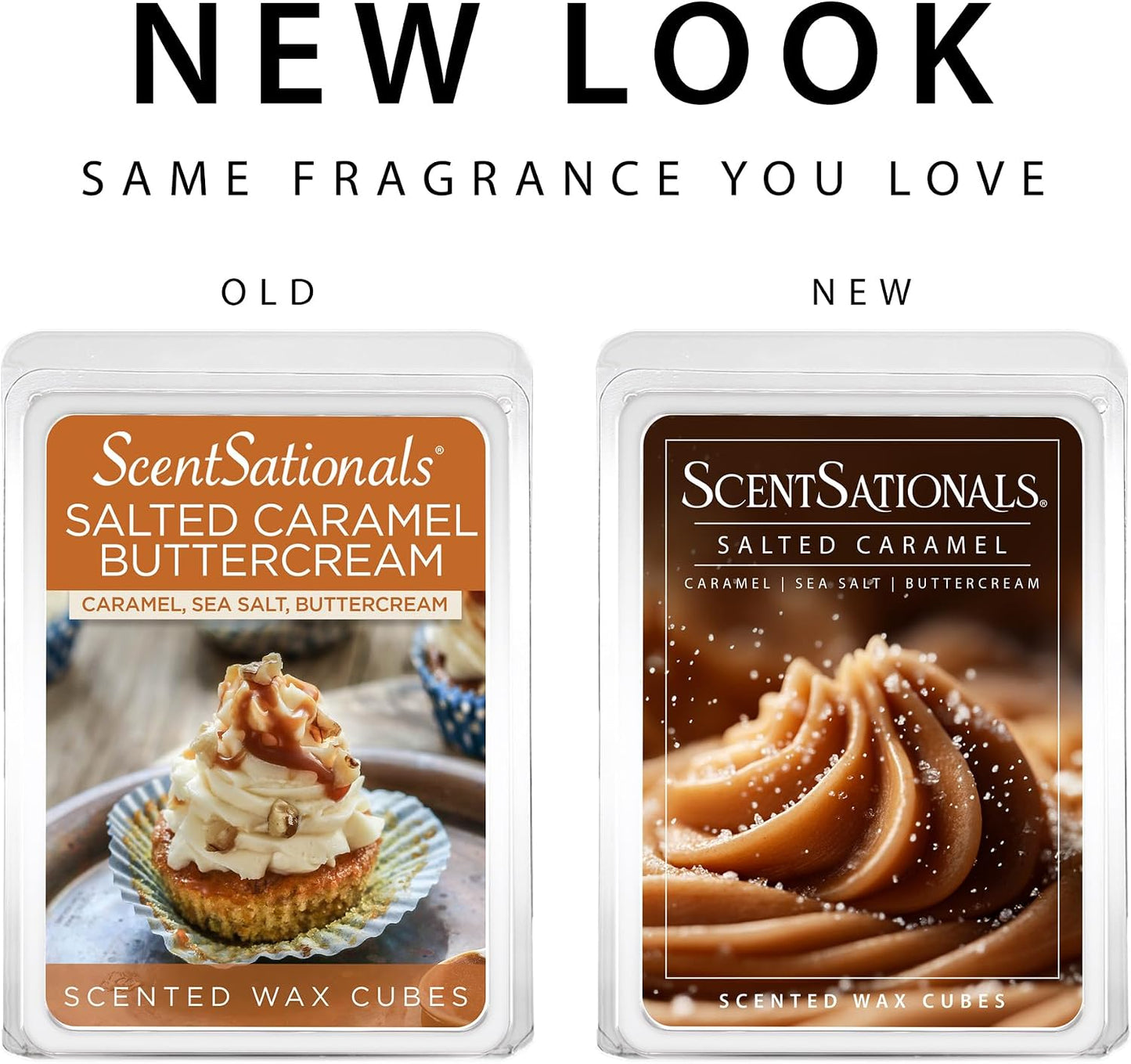 ScentSationals Salted Caramel Scented Wax Melts - Caramel, Sea Salt, & Buttercream, 10oz (24 Cubes)
