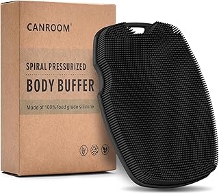 Canroom Silicone Body Scrubber - Zinc Infused-Highly Elastic Bristles Exfoliating Body Scrubber for Shower Body,Cellulite Reduction,Blood Circulation- Black