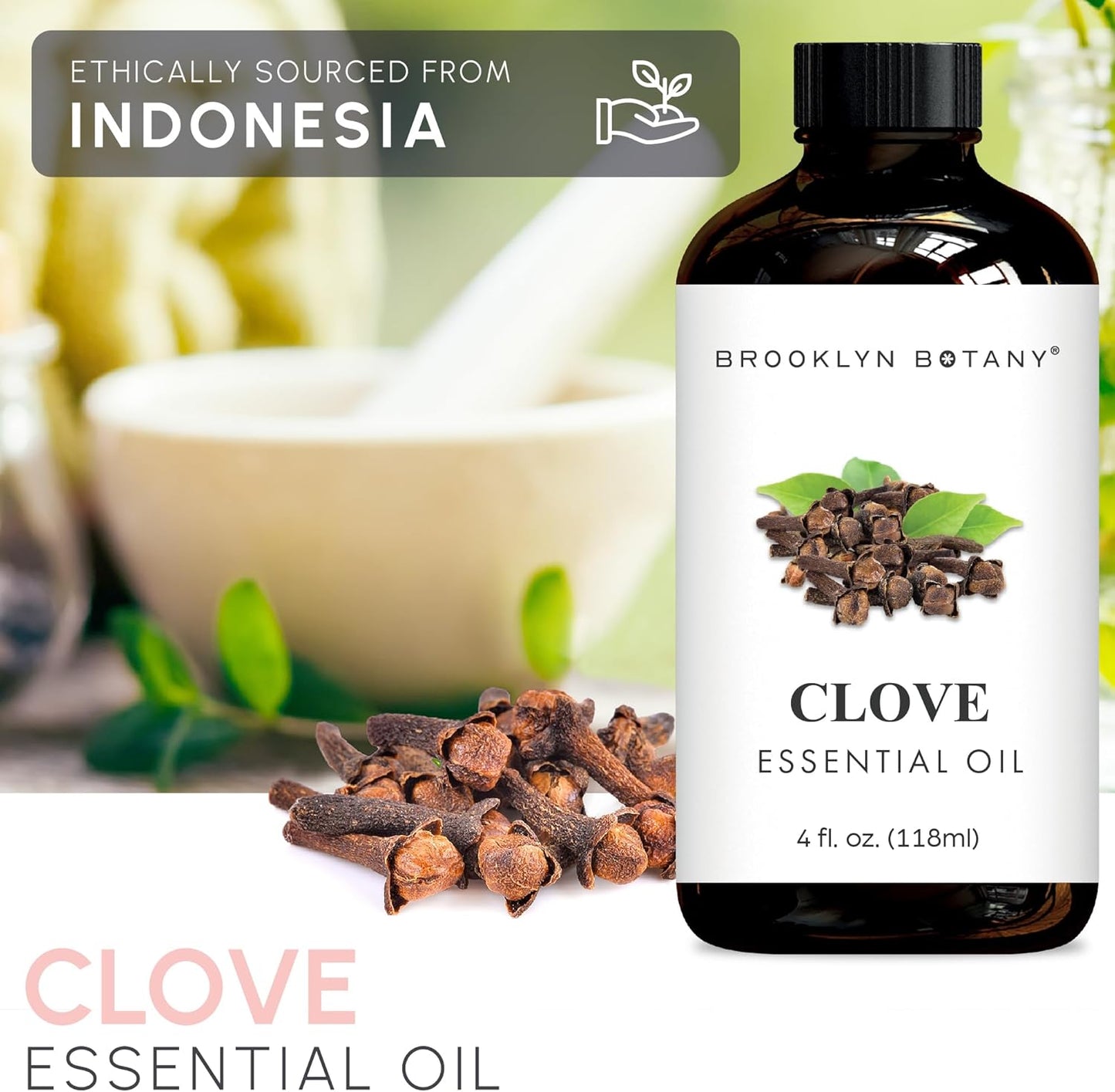 Brooklyn Botany Clove & Sweet Orange Essential Oils – 4 Fl Oz (Pack of 2) – 100% Pure & Natural – Spicy Citrus Aromatherapy Blend