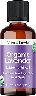 Viva Doria Lavender Essential Oil, USDA Certified, Organic Lavender Oil, 100% Pure, Natural Essential Oil, Undiluted, for Aromatherapy | Food Grade, 30 mL (1 Fluid Ounce)