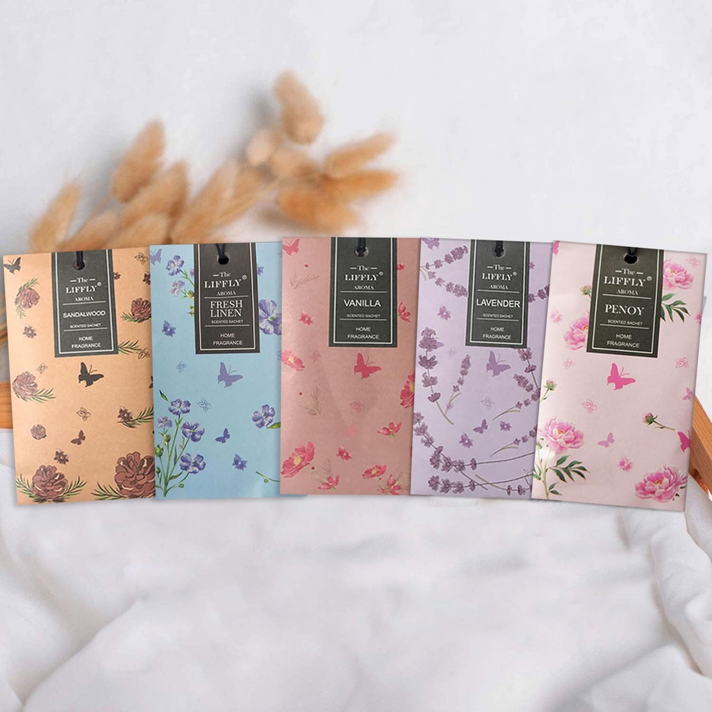 13 Scents Scented Sachets for Drawers and Closets 14 Packs Lavender Rose Jasmine Ocean Vanilla Sandalwood Fresh Linen Cherry Blossoms Lilac Eucalyptus Peppermint Lemongrass Peony Gift Box