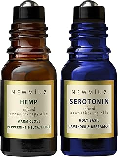 Migraine Headache Stick Roll on Peppermint Eucalyptus Clove and Arnica & Destress Roller Holy Basil Lavender and Bergamot Pack of 2