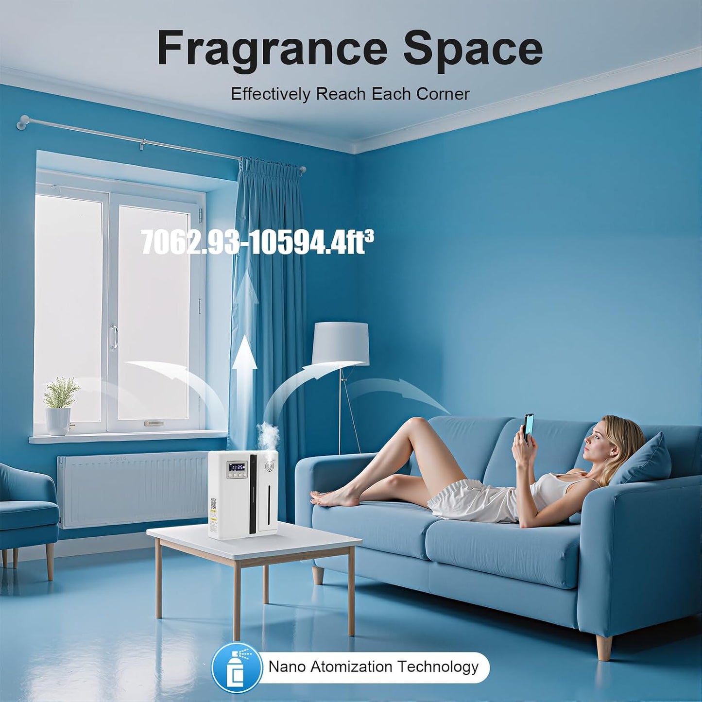 Home Hotel Aroma Fragrance Machine Scent Diffuser 200ml Aroma 360 Waterless Diffuser Essential Oil Diffuser Air Diffuser Hotel Collection Diffuser Smart Scent Air Machine for Home Hotel
