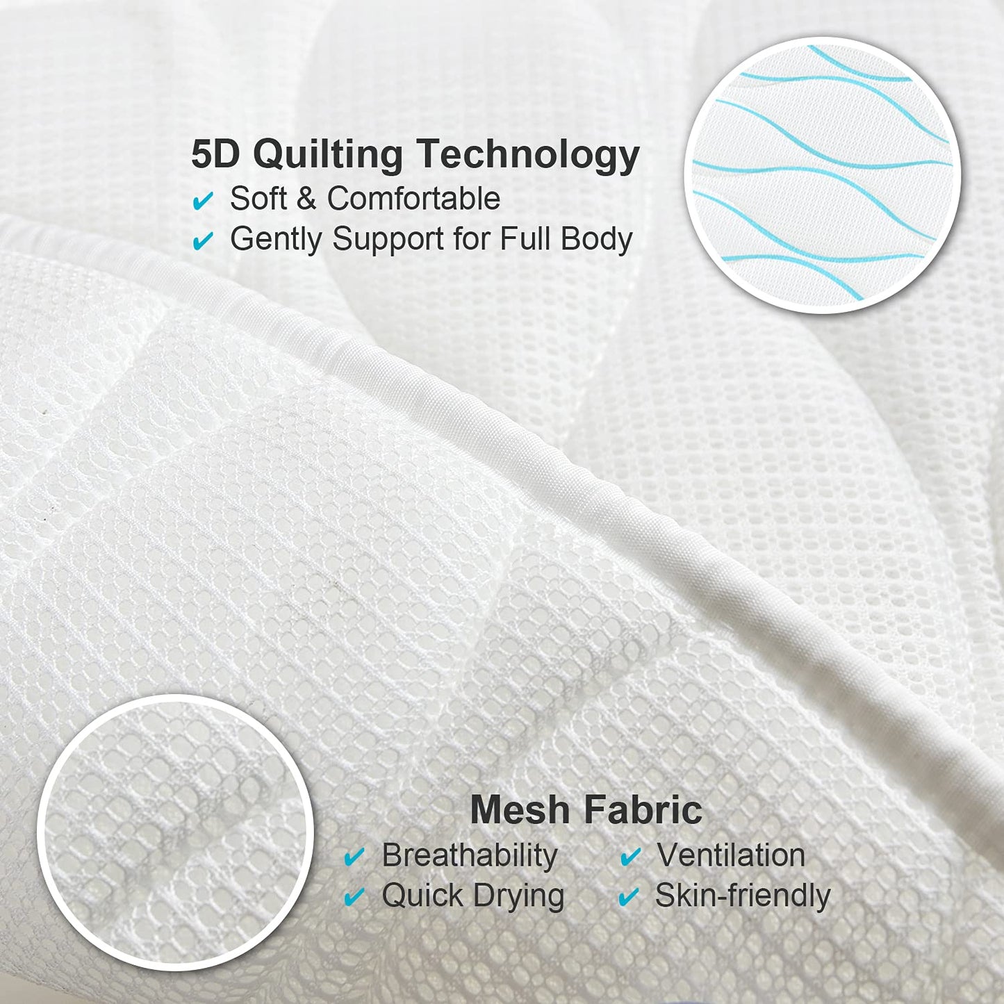 OMYSTYLE Full Body Bath Pillow, Bath Pillows for tub with Mesh Washing Bag & 21 Non-Slip Suction Cups, Spa Bathtub for Head Neck Shoulder and Back Support - 5D Air Mesh & Quick Drying