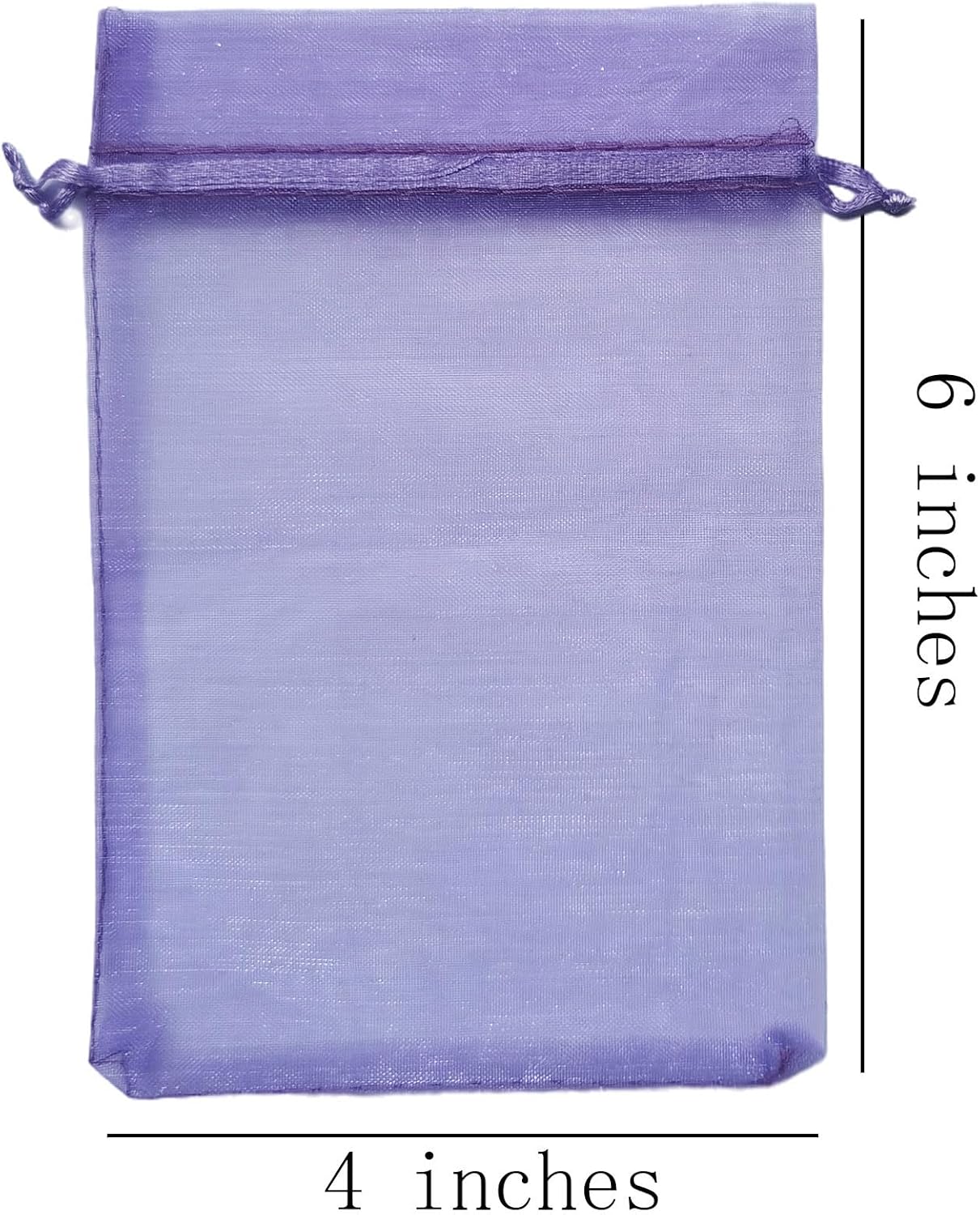 100 Piece Gift Organza Bags Lilac Drawstring 4x6 inch for Baby Shower,Christmas,Wedding,Party Favors,Bridal Shower,Birthday,Sheer Fabric Mesh Clear Wrap Sachet for Jewelry,Candy,Dried Lavender Flowers