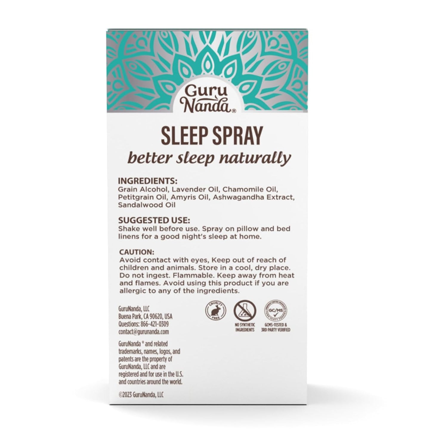 GuruNanda Sleep Spray (1 Fl oz) - 100% Pure & Natural Blend of Lavender, Chamomile & Aromatherapy Essential Oils - Supports Calm & Relaxed Rest - Bedtime Mist for Bed, Pillows or Linen