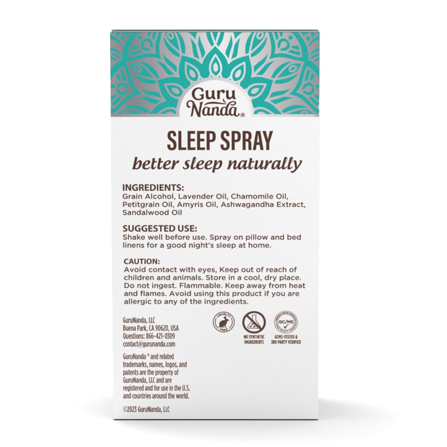 GuruNanda Sleep Spray (1 Fl oz) - 100% Pure & Natural Blend of Lavender, Chamomile & Aromatherapy Essential Oils - Supports Calm & Relaxed Rest - Bedtime Mist for Bed, Pillows or Linen