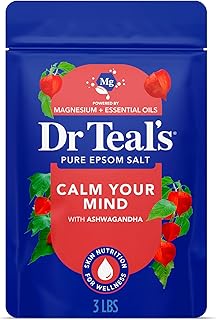 Dr Teal's Epsom Salt Magnesium Soak, Ashwagandha & Essential Oils, 3 lbs