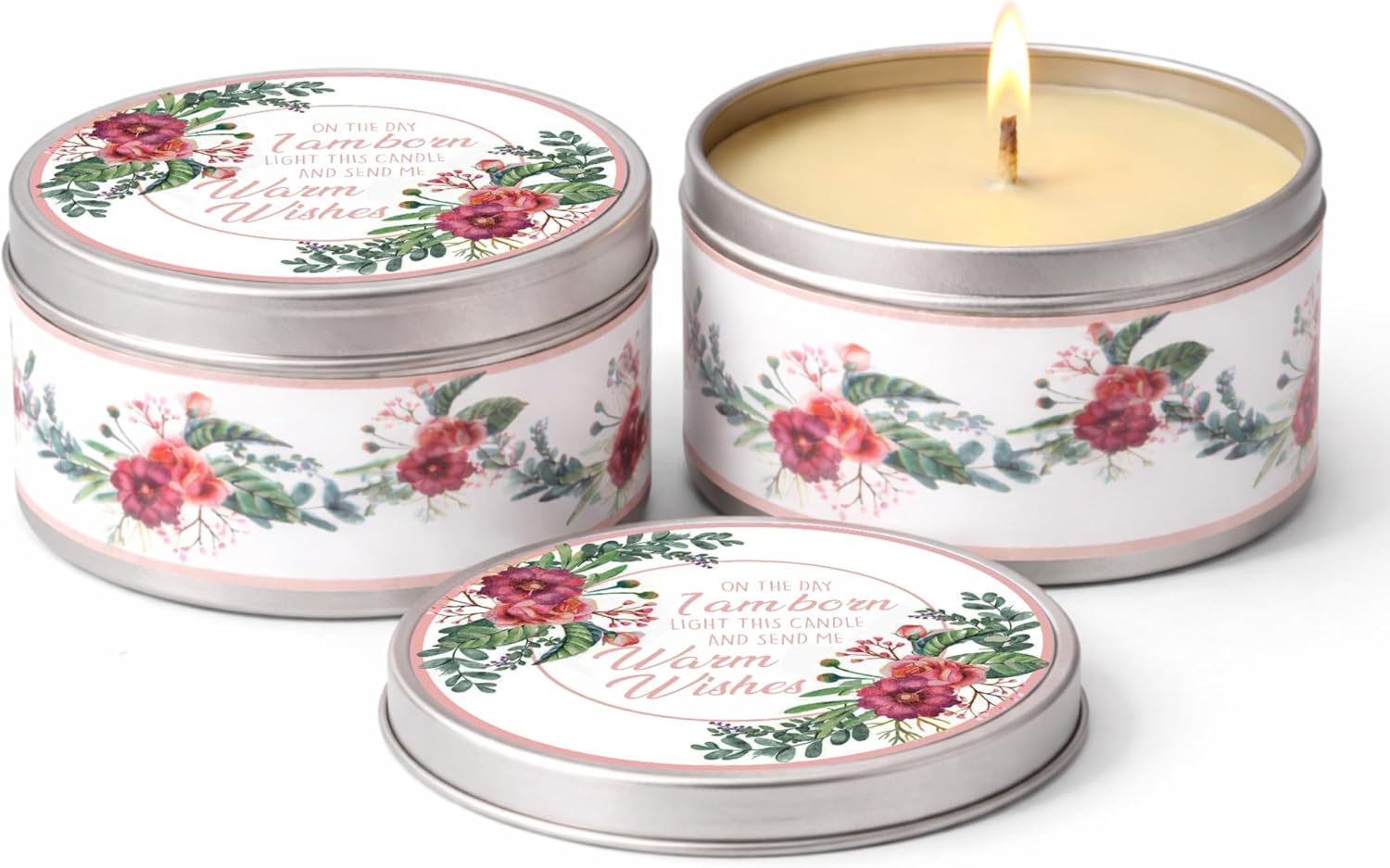 Majestic Zen Floral Scented Candles, Set of 9 for Baby Shower Party Favors and Gender Reveal Parties
