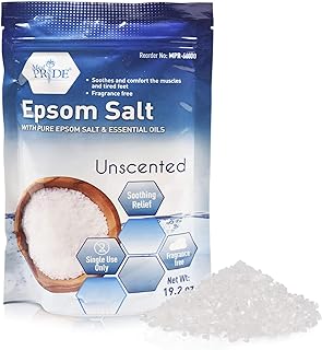 MED PRIDE Epsom Salt Foot Soak for Pain Relief and Muscle Recovery with Essential Oils, Soaking Salts for Dogs (Unscented 19.2 Ounce (Pack of 1))