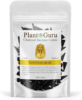 Egyptian Musk Charcoal Incense Cones 1" TOPFLOW - 100 Pack Bulk - Natural Scented Cones Handmade Hand Dipped