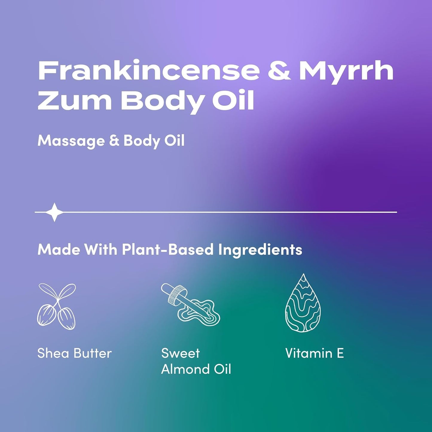 Indigo Wild Zum Frankincense & Myrrh Body Oil - Nourishing Body Massage Oil for Massage Therapy & Hydration - Nourishing, Vegetarian Massaging Oil with Sweet Almond Oil - 4 fl oz