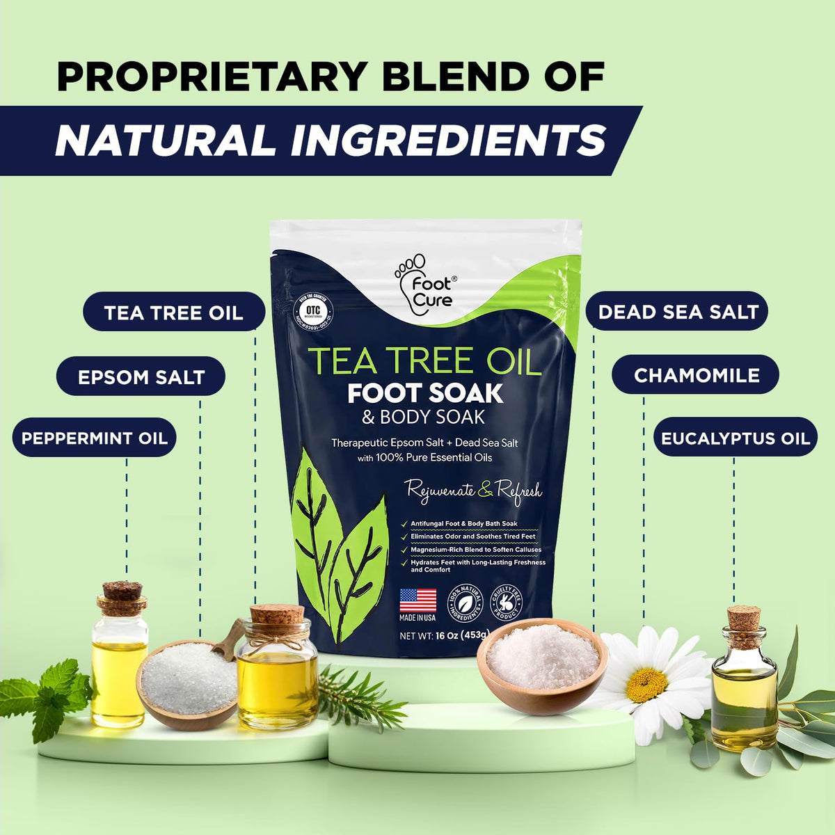 Tea Tree Callus Remover Gel &amp; Foot Soak, Foot Cream for Dry Cracked Feet