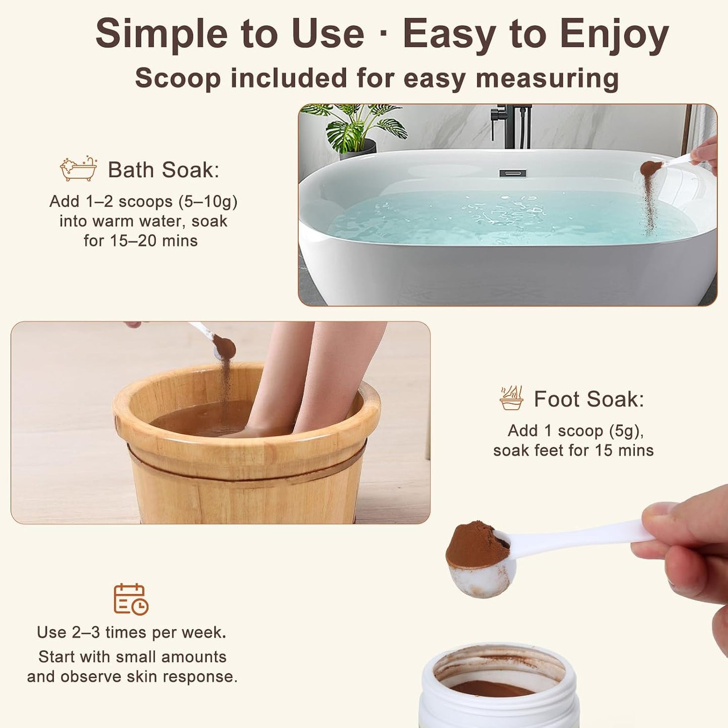 Fulvic Acid Detox Bath Powder 4oz – Natural Mineral Bath Soak for Foot & Body, Vegan Self-Care Spa Gift, No Additives, Gentle on Skin, Fast Dissolving, Includes 5g Scoop, Easy to Use