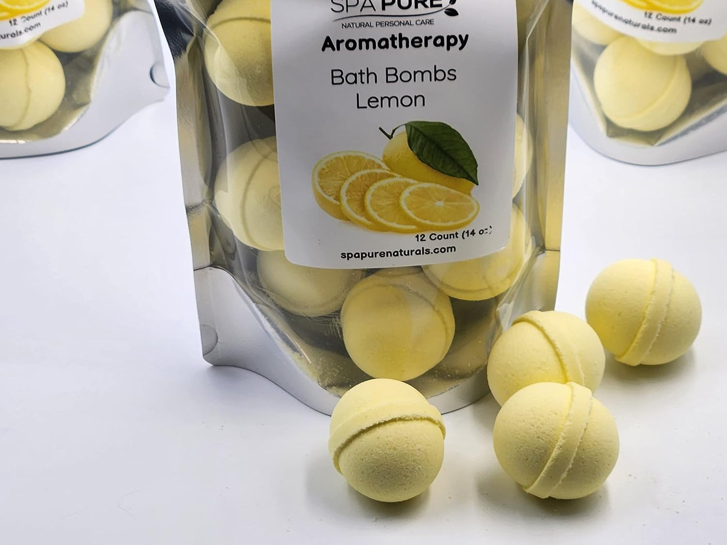 Essential Oil Bath Bombs - USA Made with Coconut Milk & Shea Butter - for a Luxurious at Home Spa Bath (12 Count) Pack of 1 (Lemon)
