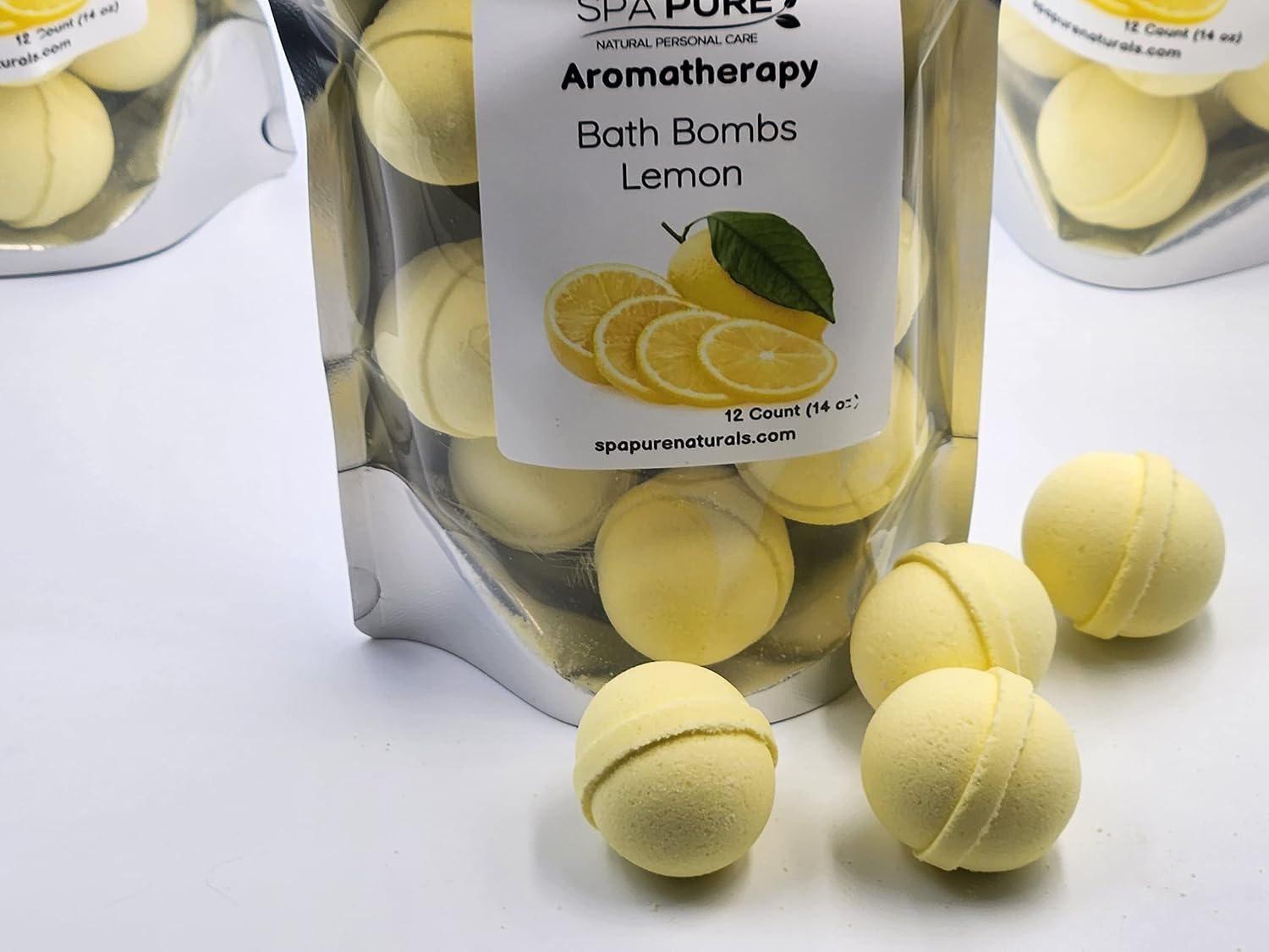 Essential Oil Bath Bombs - USA Made with Coconut Milk & Shea Butter - for a Luxurious at Home Spa Bath (12 Count) Pack of 1 (Lemon)