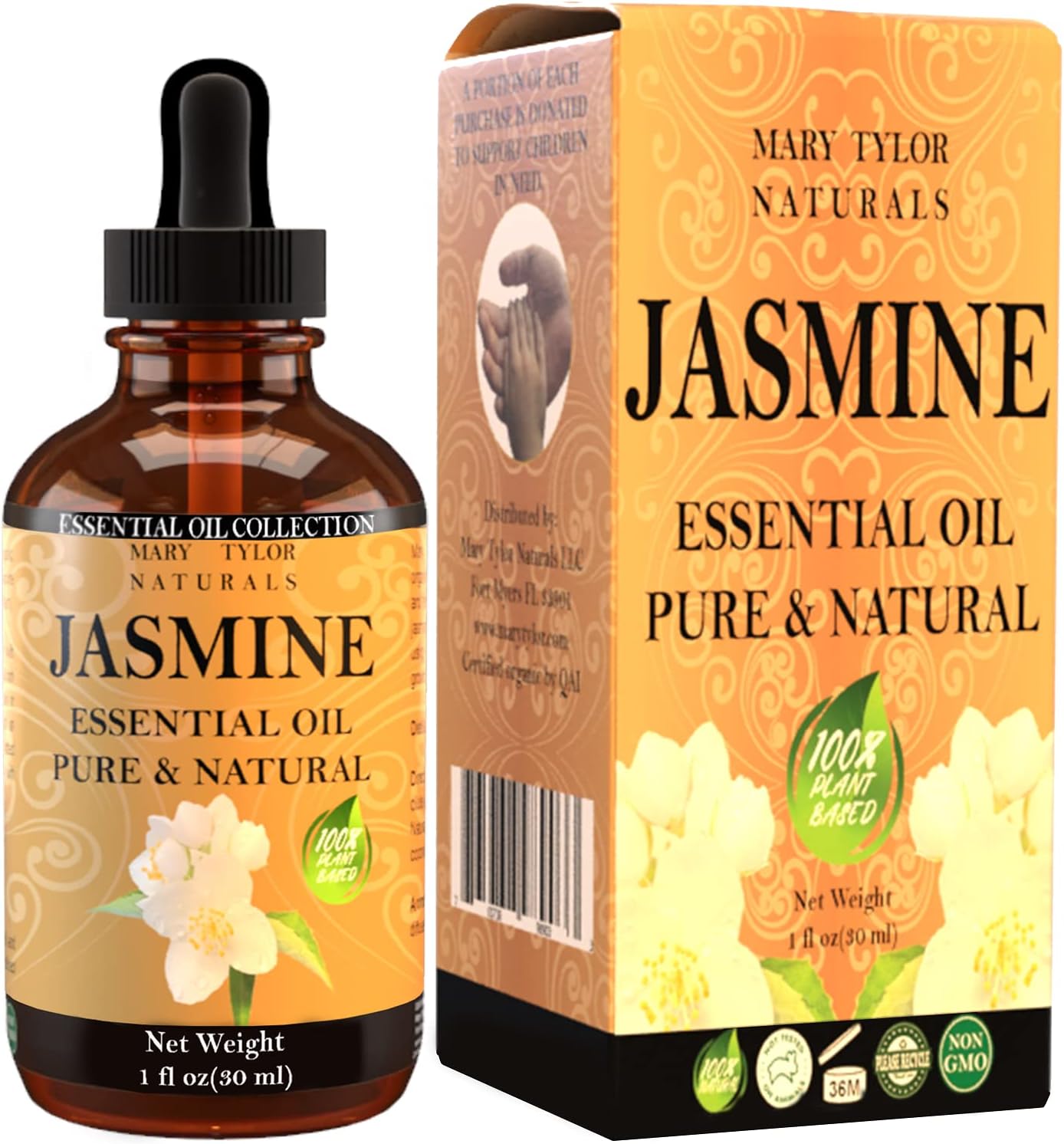 Jasmine Essential Oil (1 oz), Premium Therapeutic Grade, 100% Pure and Natural, Perfect for Aromatherapy, and Much More by Mary Tylor Naturals
