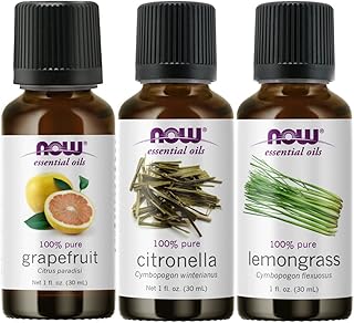 3-Pack Variety of Now Essential Oils: Summer Night Blend - Citronella, Lemongrass, Grapefruit