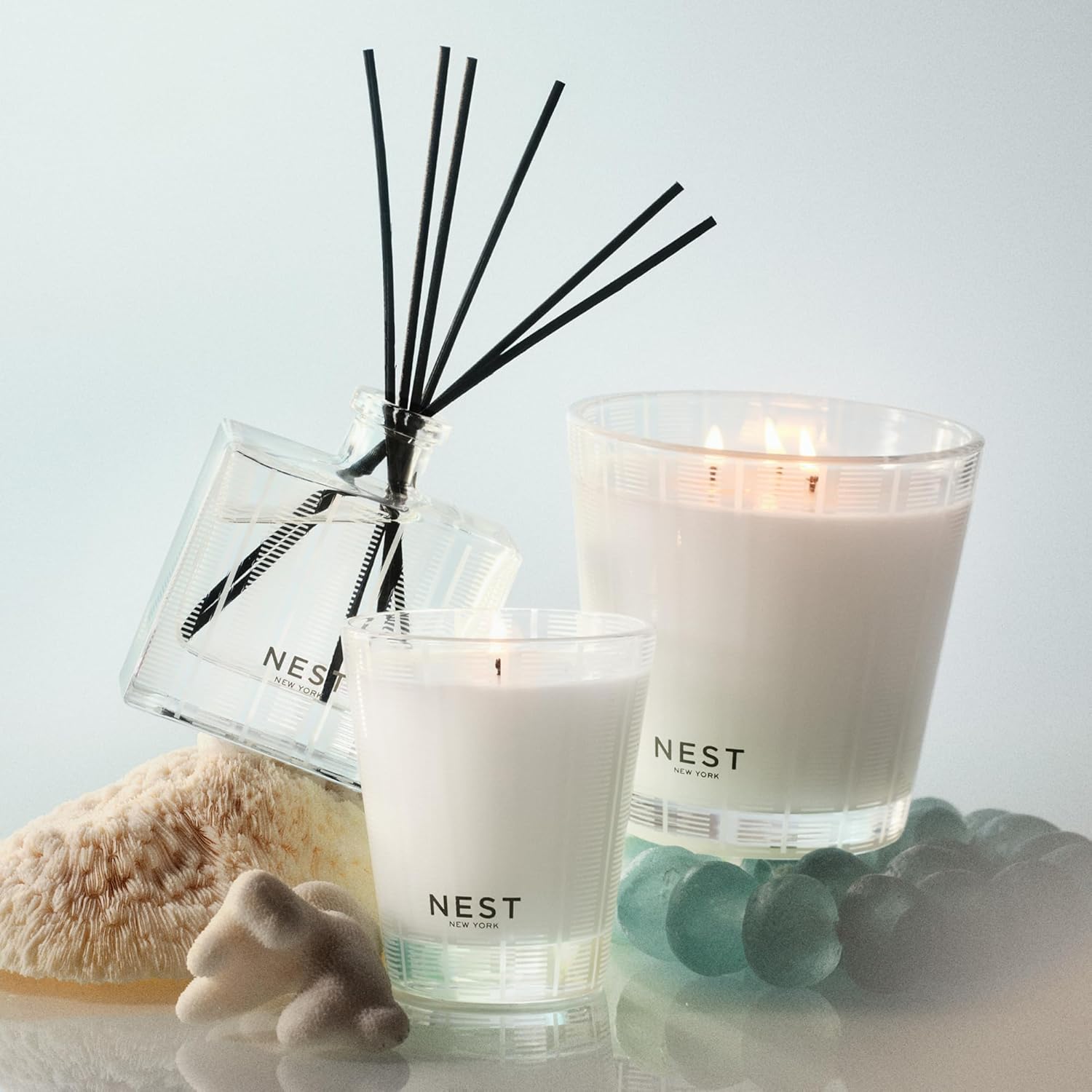 NEST New York Reed Diffuser Liquid Refill, Ocean Mist & Sea Salt - 5.9 fl oz - Fragrance for Up to 90 Days - Flame Free