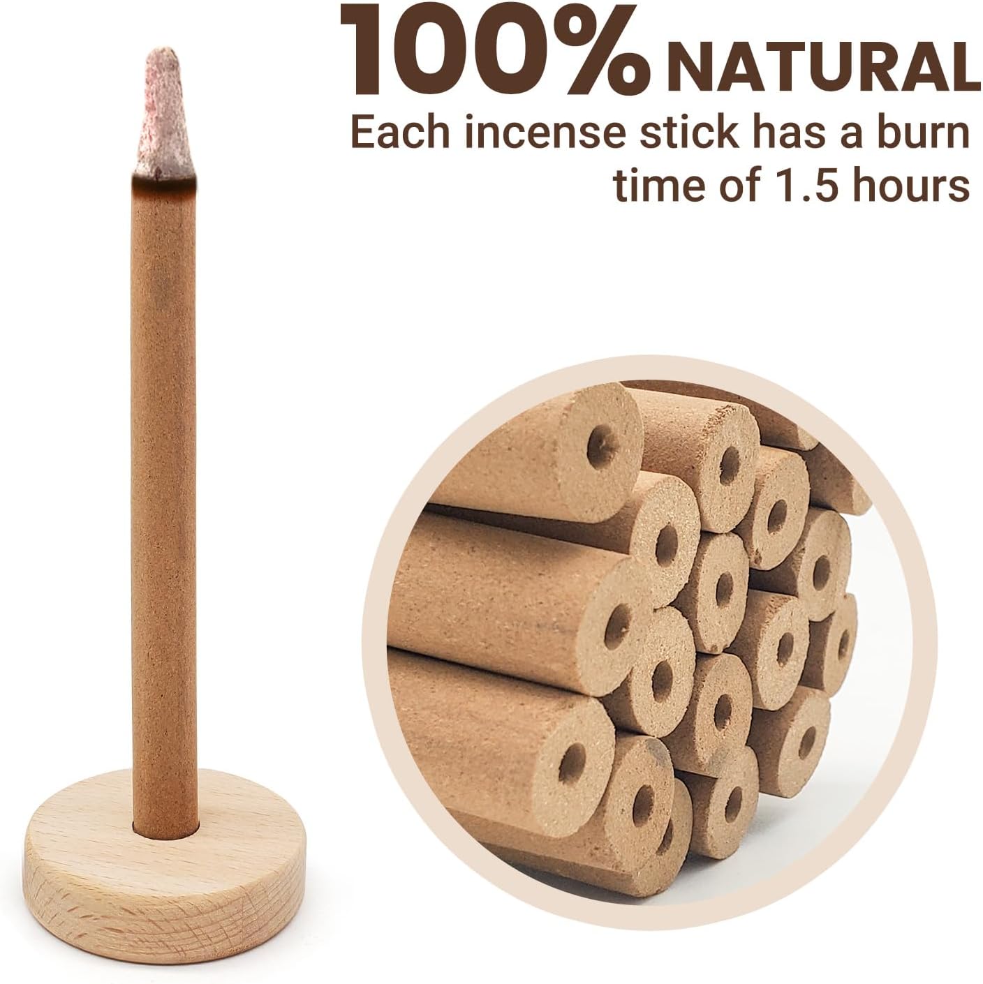 Hollow Citronella Incense Sticks with Natural Ingredients Citronella Lemongrass and Rosemary Oil Help You Better Enjoy Outdoor Life (18 Sticks)