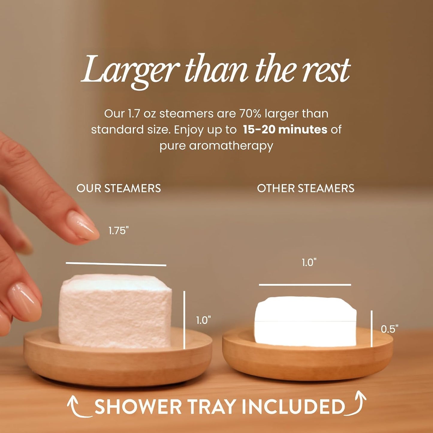 Bare Botanics Shower Steamers 6 XL Cubes w/ Tray - Intensely Aromatic with All Essential Oils & Natural Ingredients - 70% Bigger - Small-Batch Made in WI - Updated Gift Ready Packaging