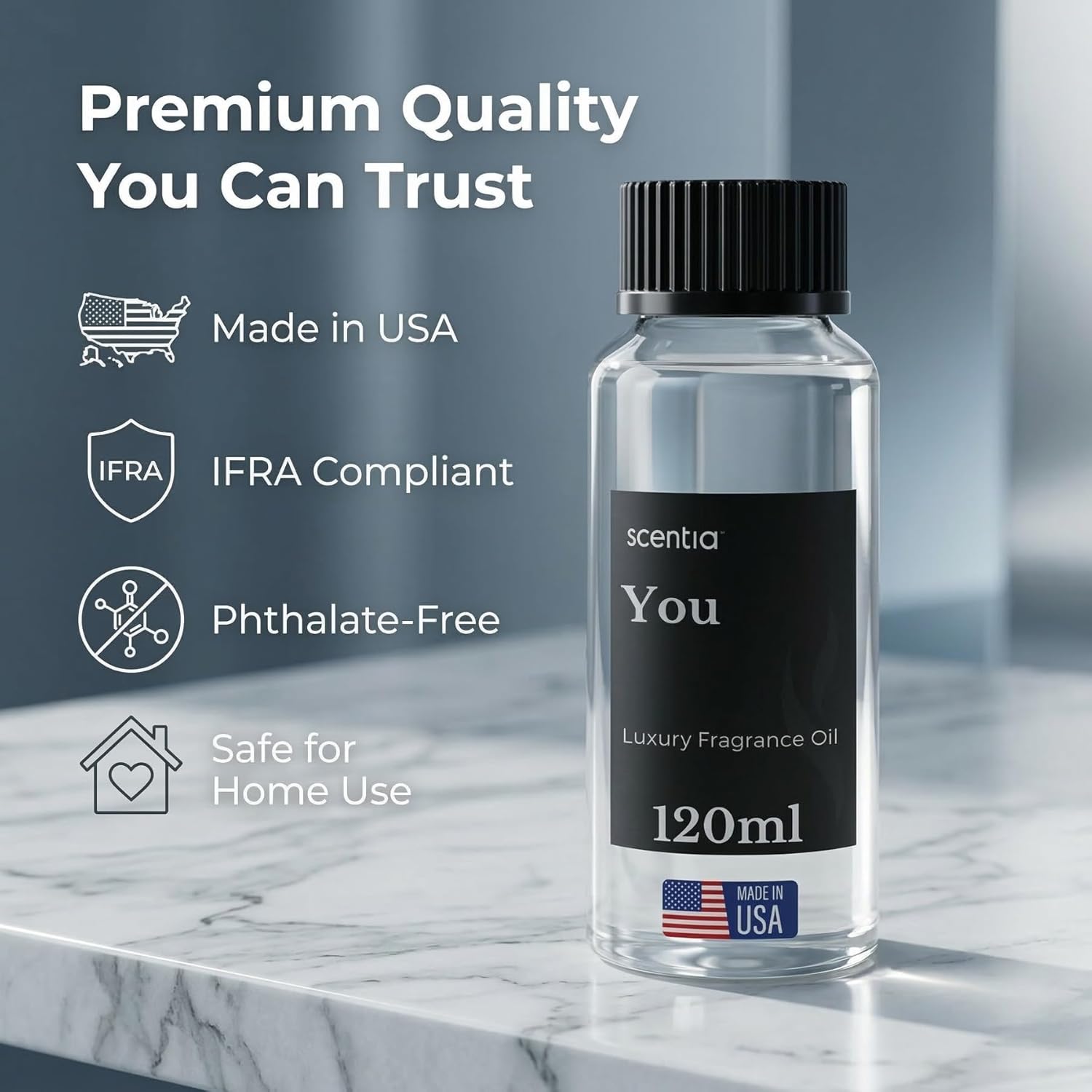Scentia You Premium Fresh Fragrance Oil for Diffusers – Clean Citrus, Eucalyptus & Sandalwood Home Scent – Cold Air & HVAC Diffuser Oil Refill – 120 ml (4.06 fl oz)