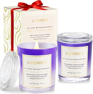 Scented Candles for Home,2 Pack Wood Wick Soy Wax Scented Candles with Gift Boxes, Long Lasting Relaxing Aromatherapy Candles for Home Decor, Holiday Gifts