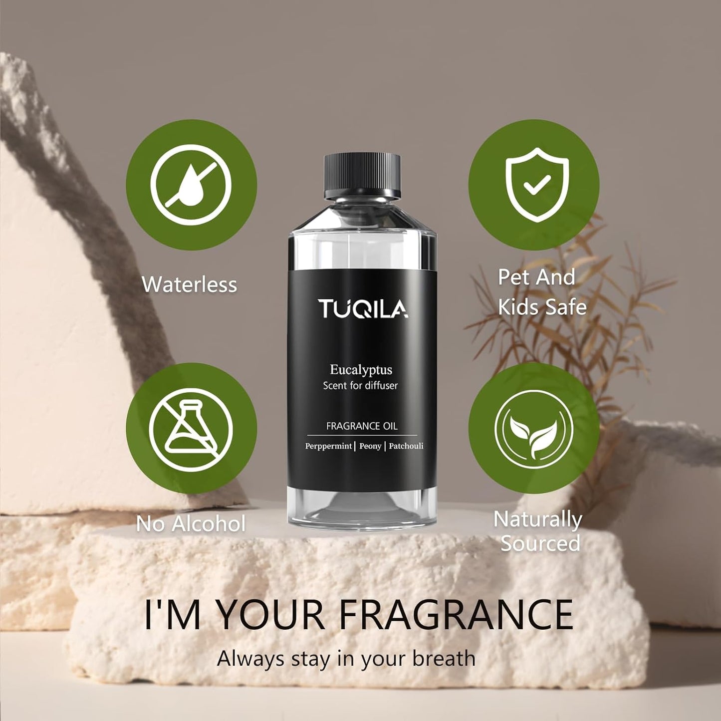 Eucalyptus Essential Oils 500ML Mint Revive Diffuser Scent Oil Purifying Bergamot & Patchouli for Waterless Diffusers, Spa-Grade Breathe Easy Aromatherapy for Home and Welness