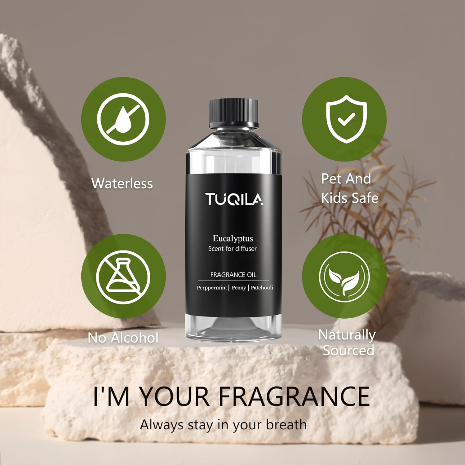 Eucalyptus Essential Oils 500ML Mint Revive Diffuser Scent Oil Purifying Bergamot & Patchouli for Waterless Diffusers, Spa-Grade Breathe Easy Aromatherapy for Home and Welness