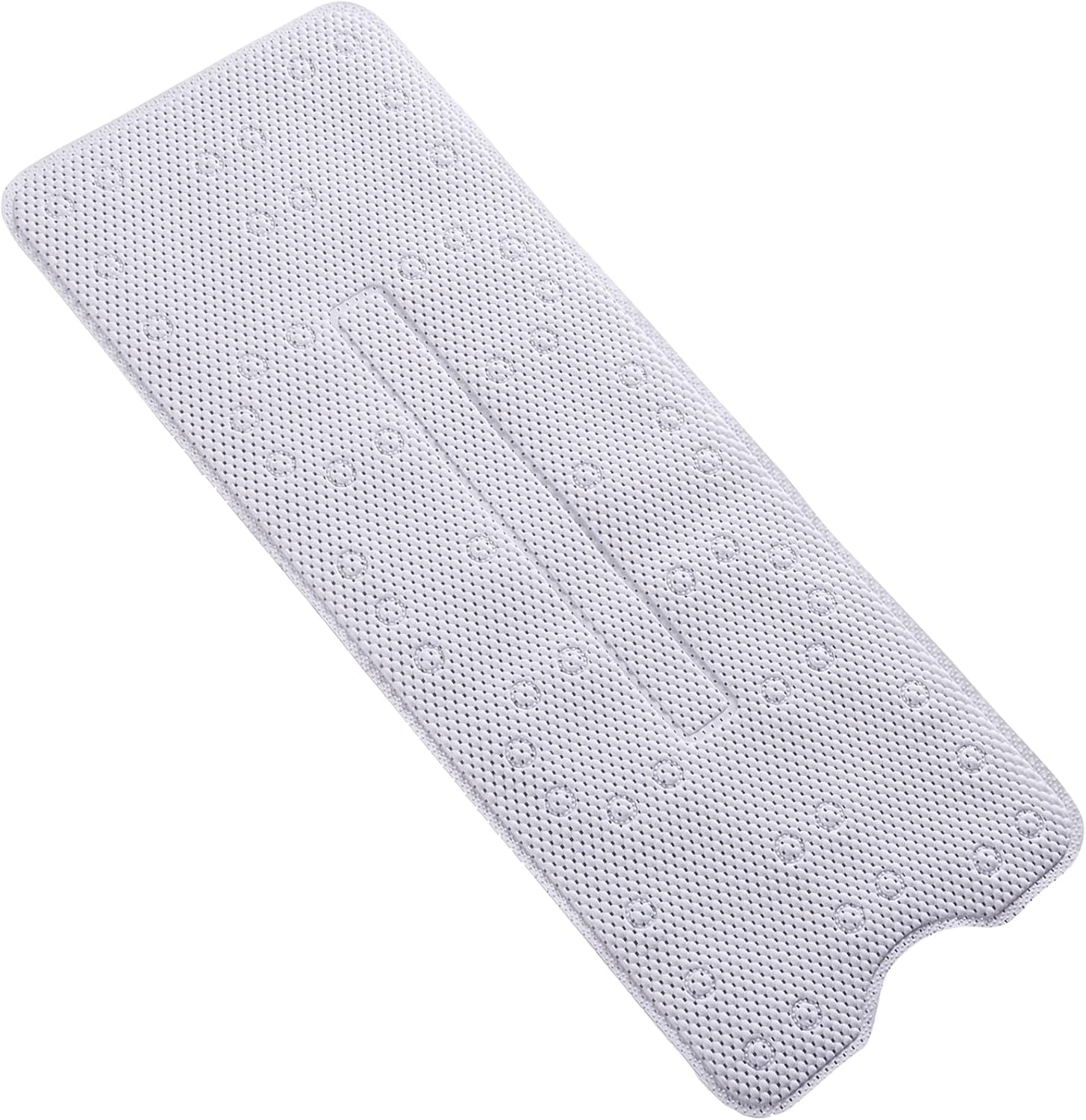 Webos Soft Bathtub Mat Non Slip: Memory Foam Shower Mat with Suction Cups for Bathroom Inside Tub 40X16Inch (White)