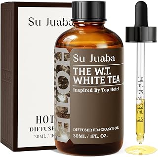 SU JUABA White Tea Hotel Diffuser Oil - Inspired by Westin - Luxury Scent for Essential Oil Diffuser for Home & Car, Crafting, Long-Lasting & Vegan, 1 Fl Oz