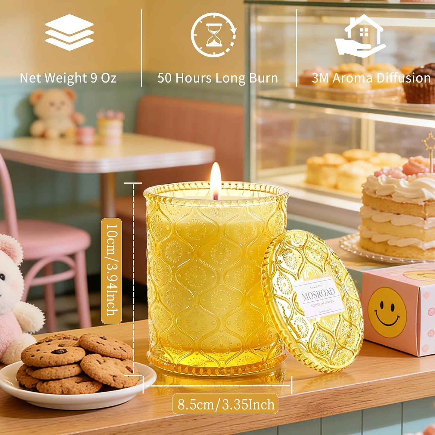 Vanilla Cupcake Scented Jar Candle for Home - Warm Vanilla Sugar & Vanilla Bean Natural Soy Candle, Luxury Aromatherapy Candles for Cozy Home Scented, Gifts for Women & Mom,Bakery Scent & Relaxation