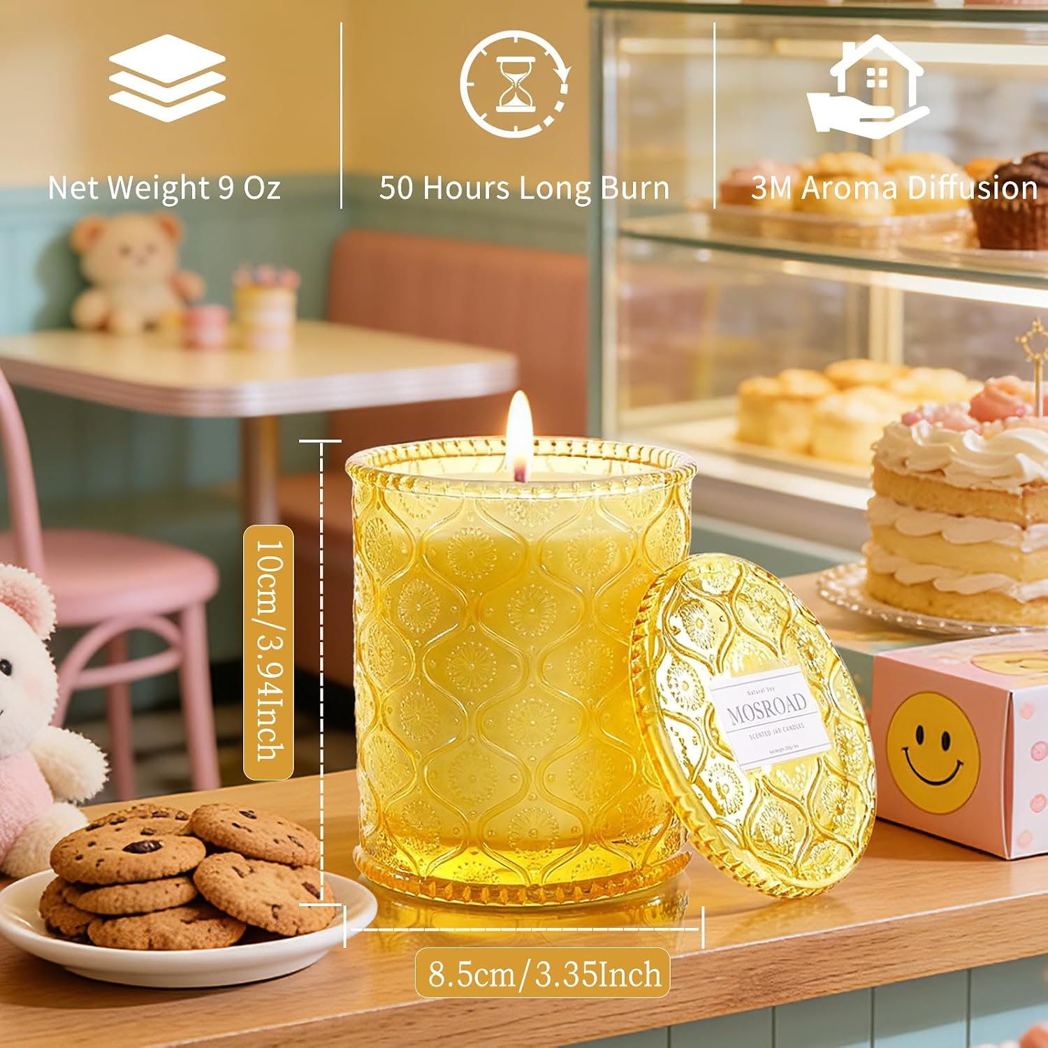 Vanilla Cupcake Scented Jar Candle for Home - Warm Vanilla Sugar & Vanilla Bean Natural Soy Candle, Luxury Aromatherapy Candles for Cozy Home Scented, Gifts for Women & Mom,Bakery Scent & Relaxation