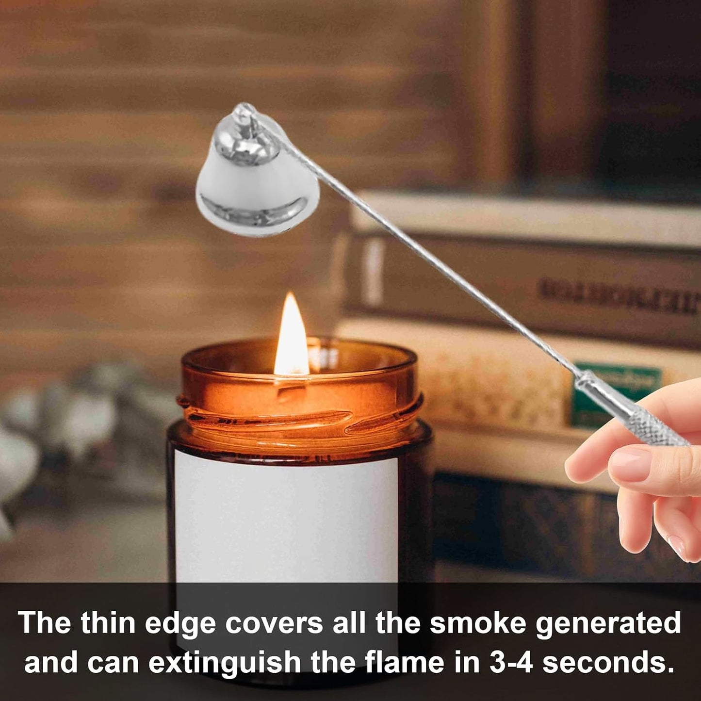 Set of 3, Candle Wick Trimmer, Candle Snuffer and Wick Dipper & Candle Accessory Set, Candle Care Kit for Candle Lover (Silver)