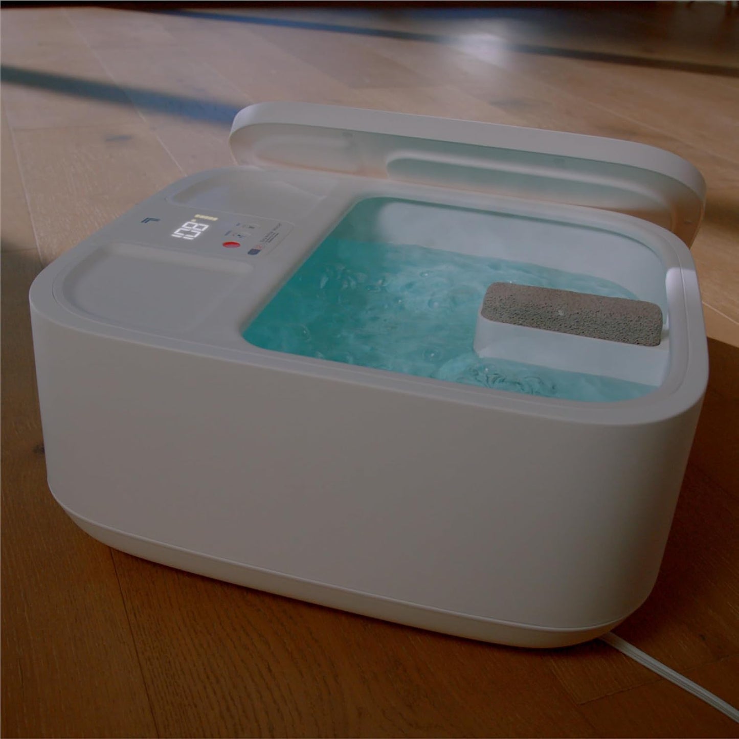 Sharper Image® Spahaven Heated Foot Bath – Bubble Jets, Massage Rollers, 105°F, Pumice Stone Callus Remover| XL Foot Soaking Tub| Feet Scrubber| Home Pedicure Foot Spa| Womens Relief & Relaxation Gift