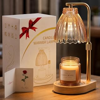 Gifts for Women, Candle Warmer Lamp with Adjustable Height, Timer & Dimmer, Birthday Gifts for Women, Elegant Gift Box & Greeting Card, Candle Lamp with 2 Bulbs for Home Decor/Bedroom/Office
