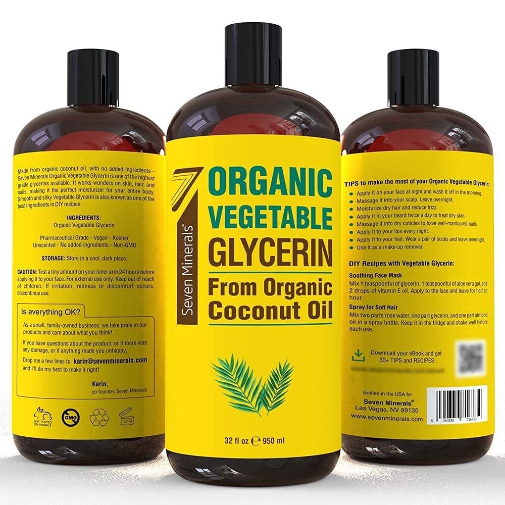 Seven Minerals Organic Vegetable Glycerin & Pure Sweet Almond Oil