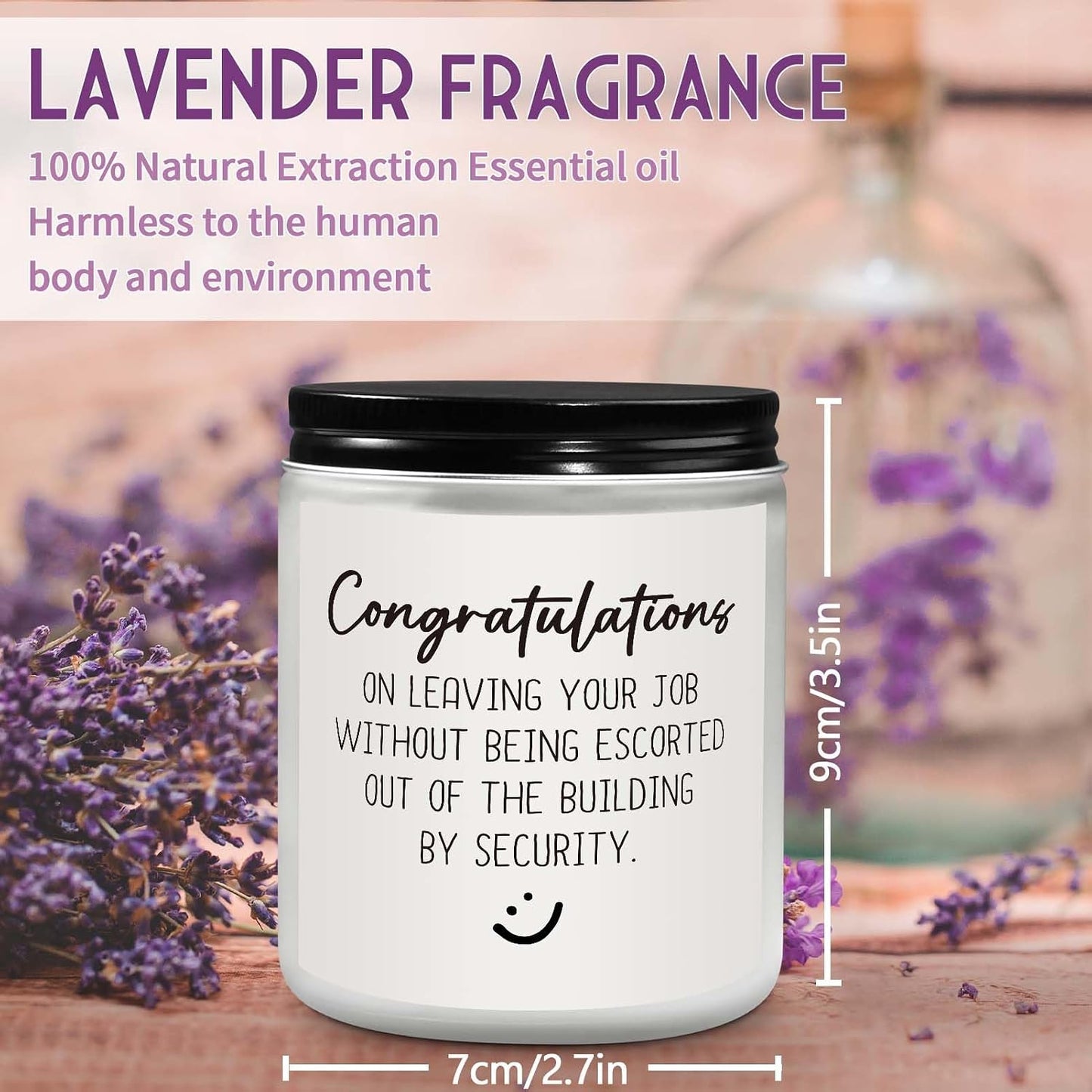Farewell Gifts for Coworkers, Coworker Leaving Gifts for Women - Lavender Scented Candle, Goodbye Going Away New Job Gift Ideas, Congratulations Retirement Gift for Women Men
