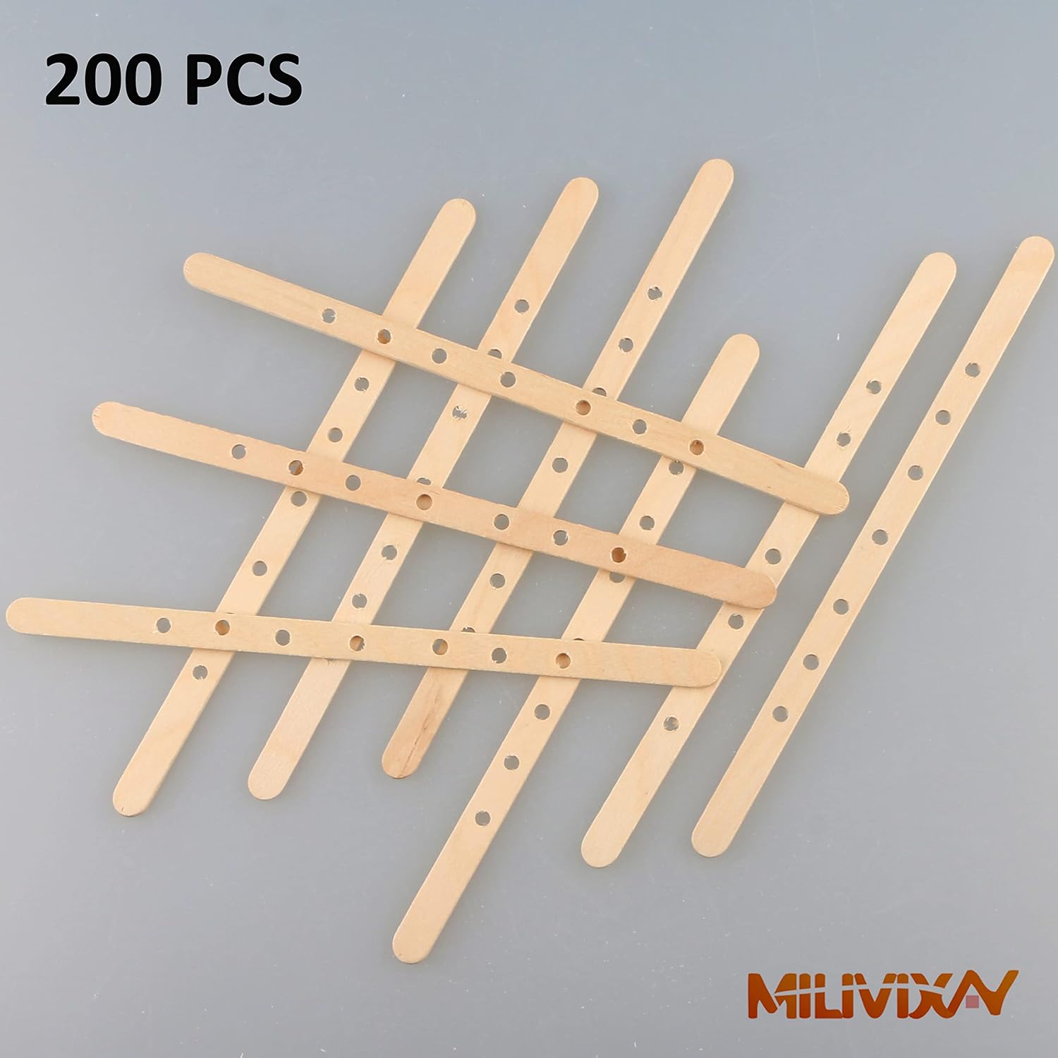 MILIVIXAY 100pcs Wooden Wick Holders - Candle Wicks Centering Device for Large & Multiwick Candles.