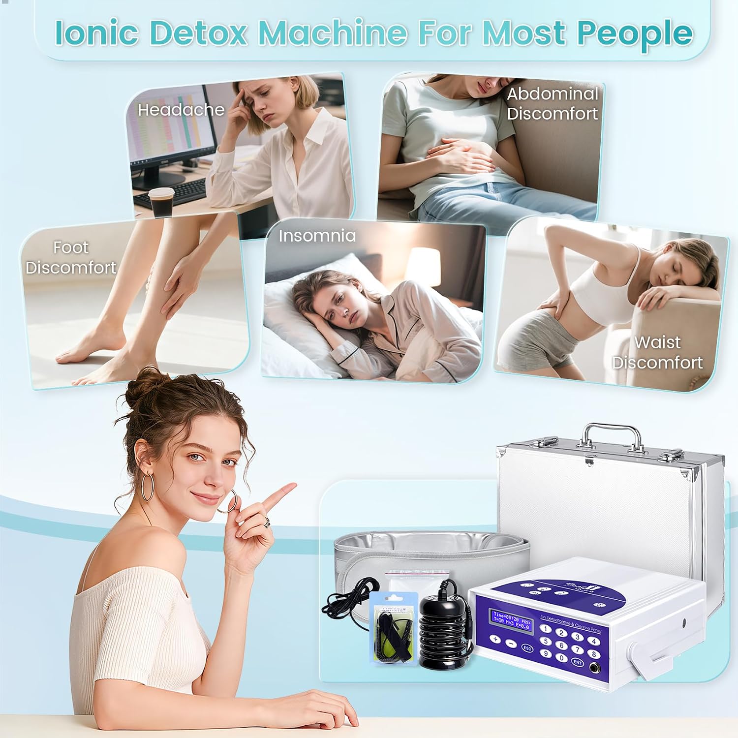Ionic Foot Bath Detox Machine, Professional Foot Detox Machine for Home Use, Ion Cleanse Ionic Bath Spa with LED Display, Far Infrared Belt