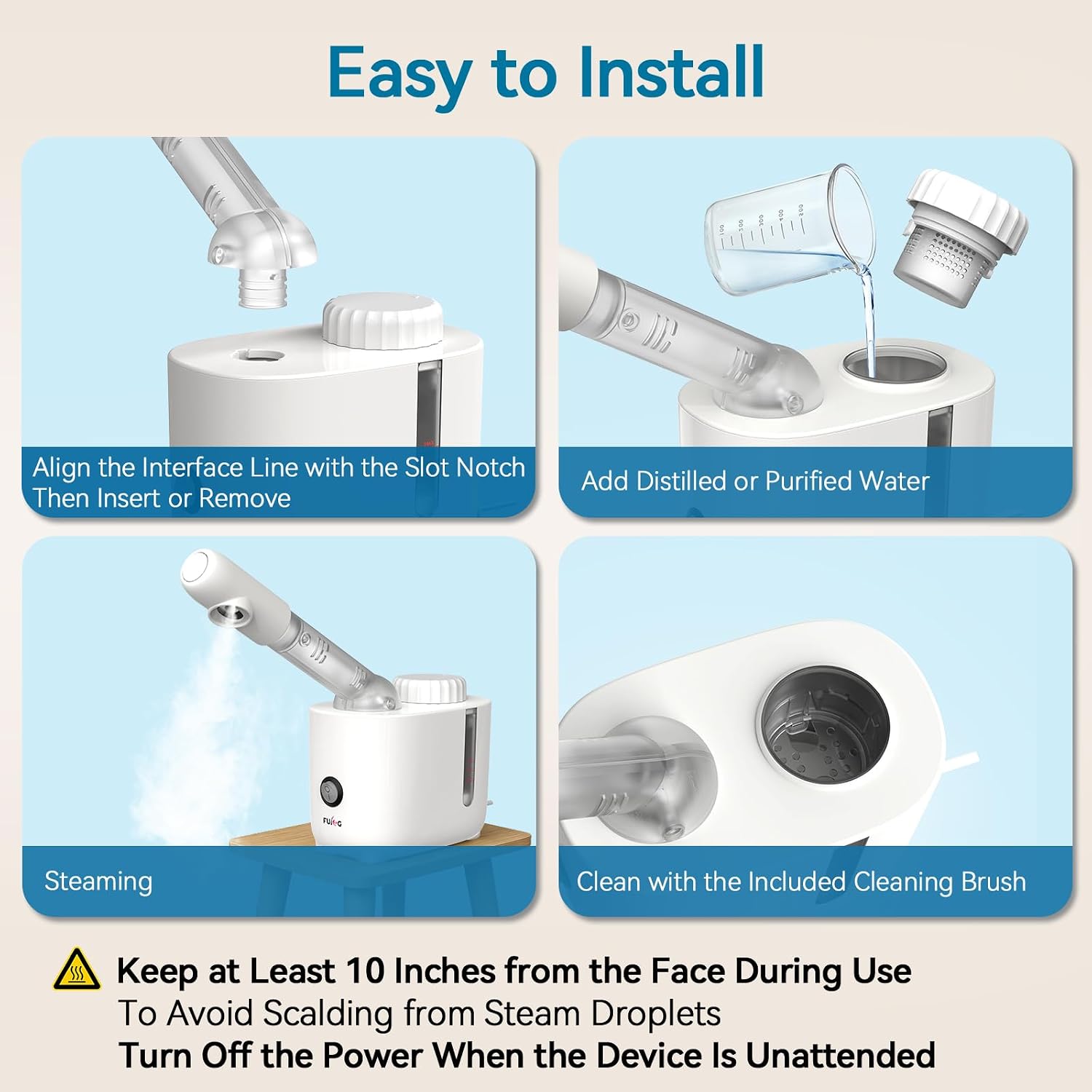 Facial Steamer Nano Ionic Face Steamer with 360° Rotating Arm, Esthetician Facial Steamer for Deep Cleaning, Portable Spa Facial Machine for Home Salon