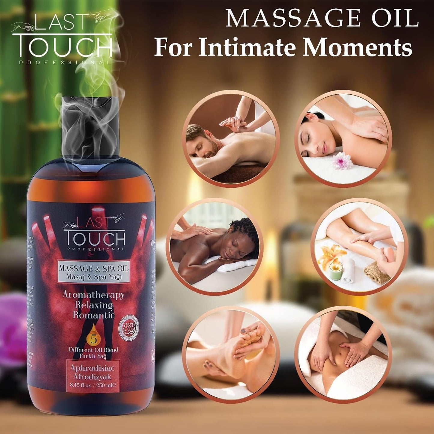 Aphrodisiac Massage Oil for Couples - Massage Oils for Date Night - Massage Oil for Massage Therapy - Aromatherapy Oil for Intimate Moments -Aphrodisiac Massage Oils - Muscle Relaxer Oils 8.45 Fl Oz.