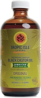 Tropic Isle Living Jamaican Black Castor Oil 8oz | Rich in Vitamin E, Omega Fatty Acids & Minerals | For Hair Growth Oil, Skin Conditioning, Eyebrows & Eyelashes, Scalp and Nail Care