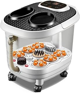 Foot Spa Foot Bath Massager with Heat & 6 Motorized Massage Rollers, Adjustable Time & Temperature, O2 Bubbles, Rotating Pedicure Stone for Relieve Foot Pressure