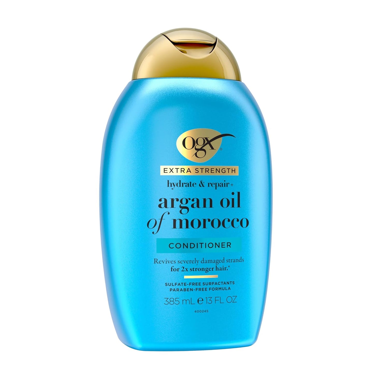 OGX Extra Strength Hydrate & Repair + Argan Oil of Morocco Conditioner for Dry, Damaged Hair, Cold-Pressed Argan Oil to Moisturize Hair, Paraben-Free, Sulfate-Free Surfactants, 13 Fl Oz