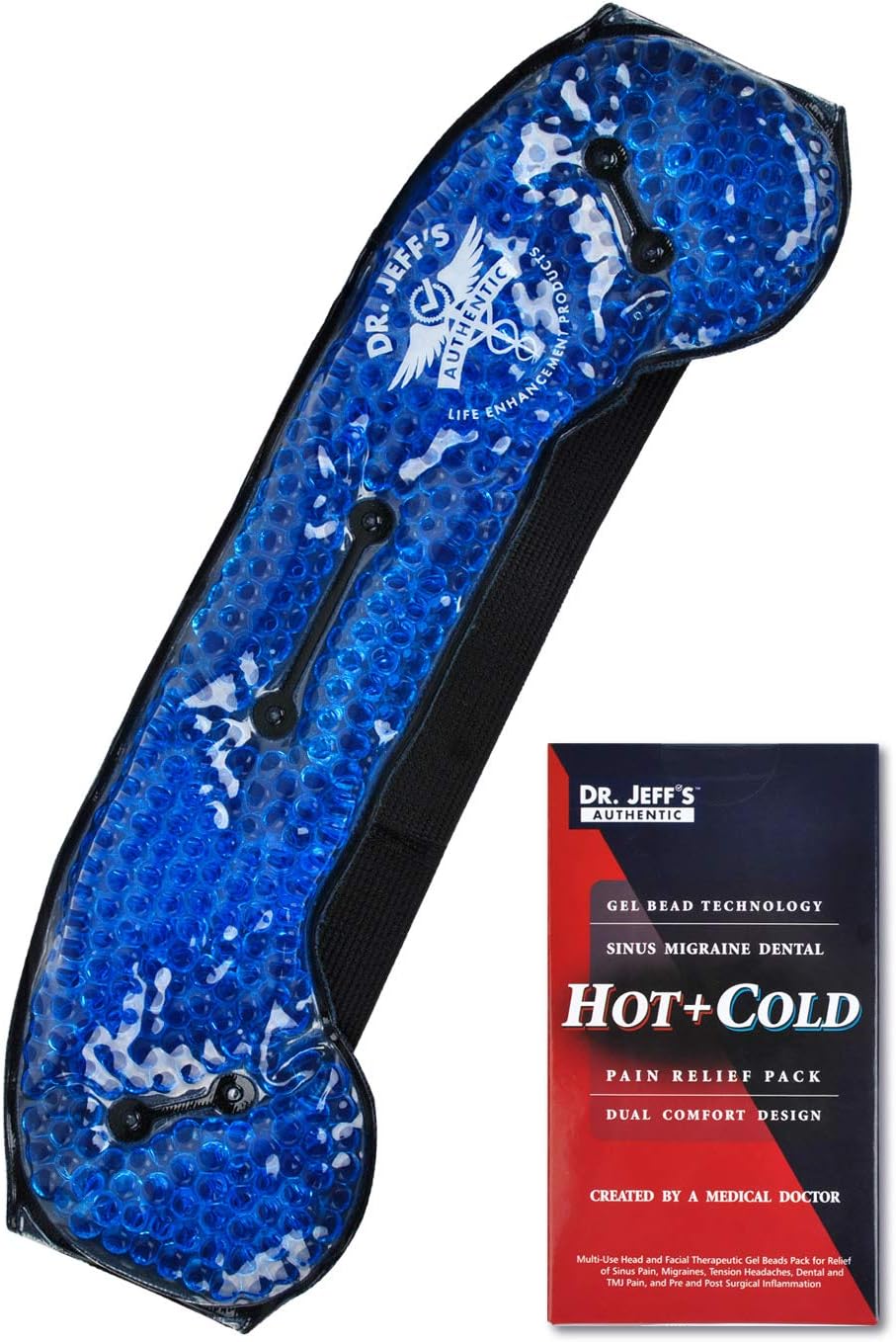 Headache Ice Pack for Migraine, Sinus, Dental Pain, TMJ Relief | Cooling Gel Eye Mask | Medical Grade Hot Cold Pack | Soft Plush Pain Relief Gel Headache Headband | Heatable Neck Wrap + Warm Compress