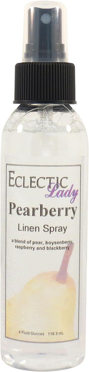 Pearberry Linen Spray, 2 ounces - Eclectic Lady Sheet and Linen Spray - No Artificial Colors, Parabens, or Preservatives - Long-Lasting Scent for Bed, Fabric & Pillow