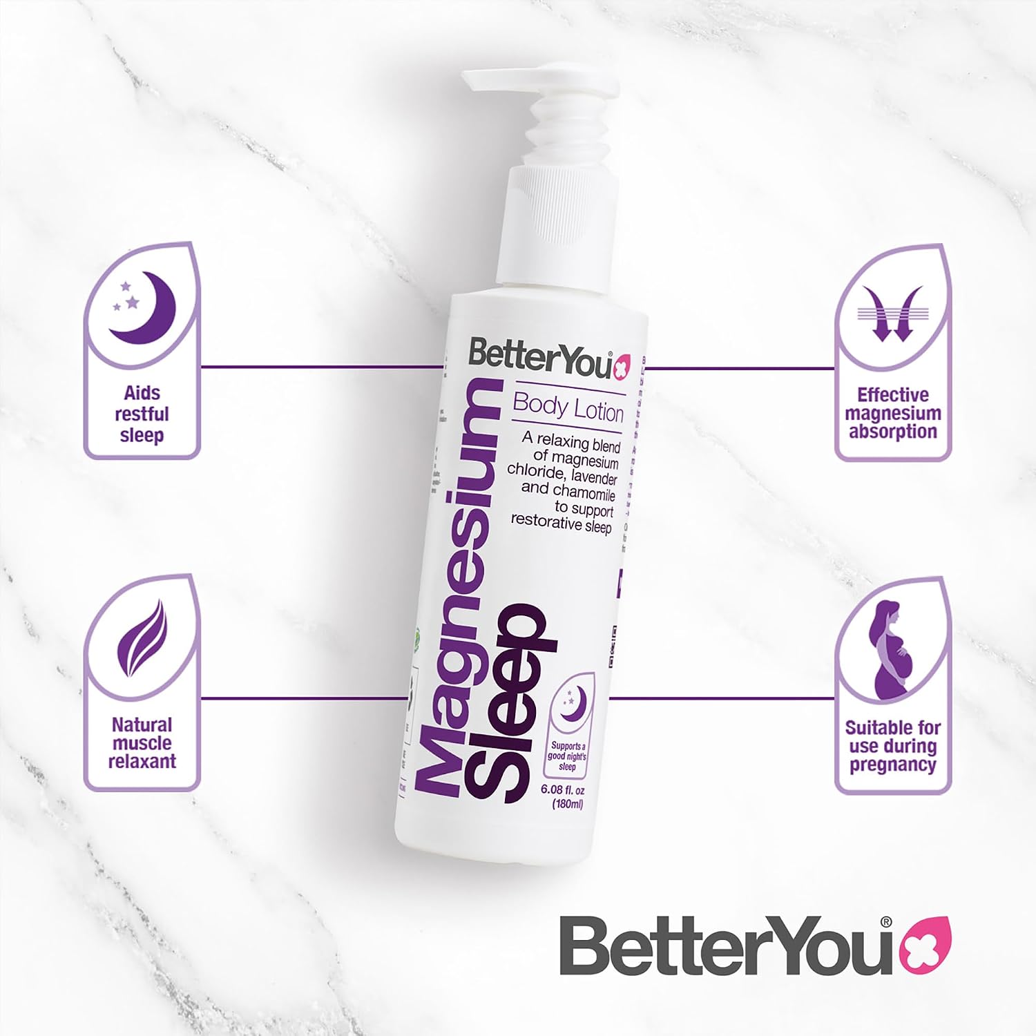 BetterYou Adult Sleep Bundle - Magnesium Bath Salt, Body Lotion, and Essential Oils Spray - Soothe Tired Muscles - Lavender and Chamomile Blend - 3 pc