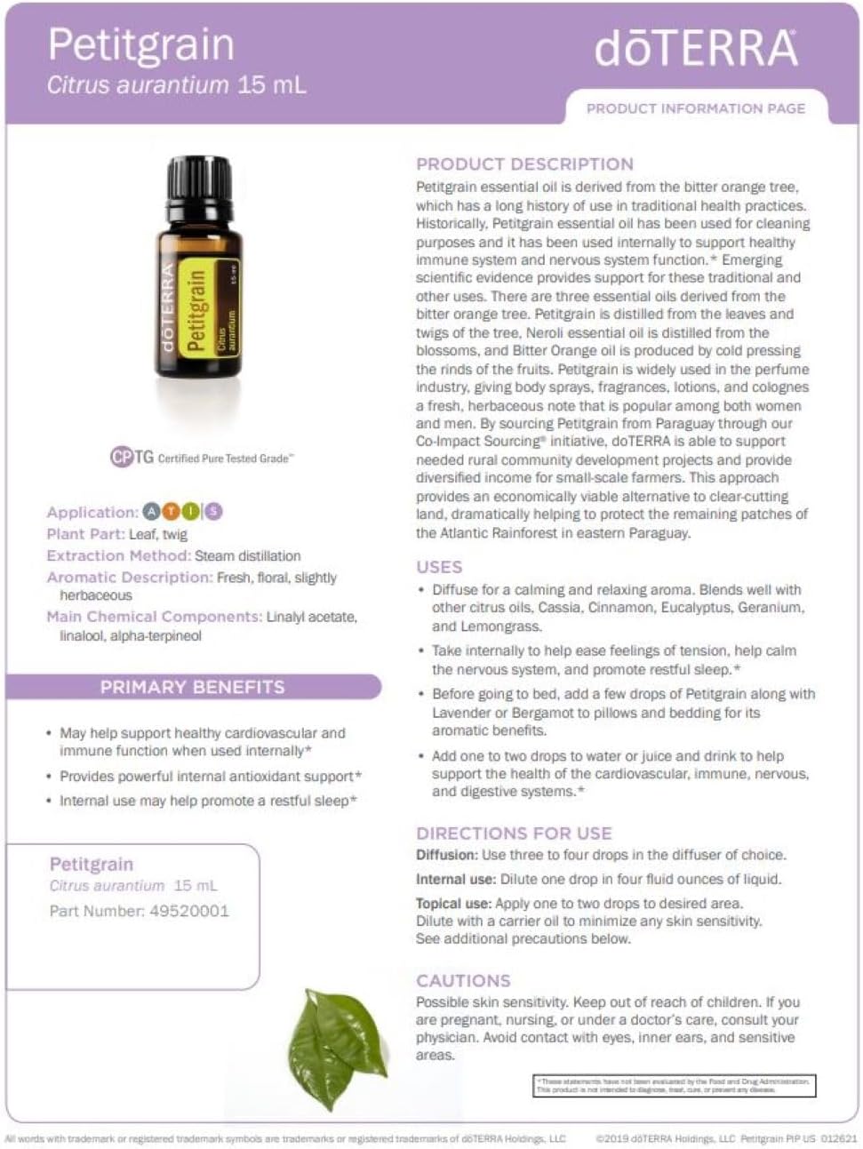 doTERRA - Petitgrain Essential Oil - 15 mL