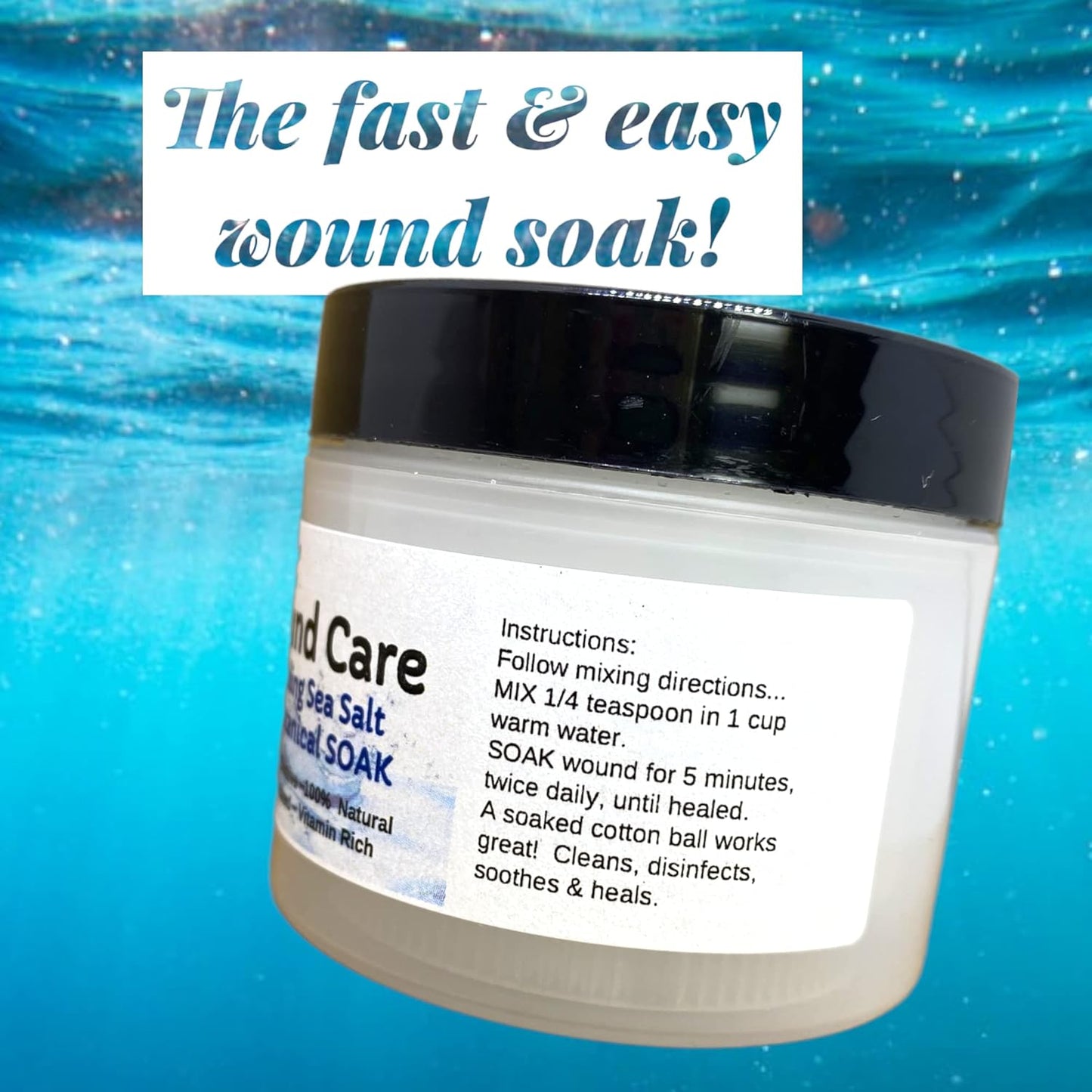 Urban ReLeaf Wound Care ! Soothing Sea Salt & Botanical SOAK ! Clean and Calm Wounds. Gentle, Effective, Non-iodized, 100% Natural. Vitamin Rich
